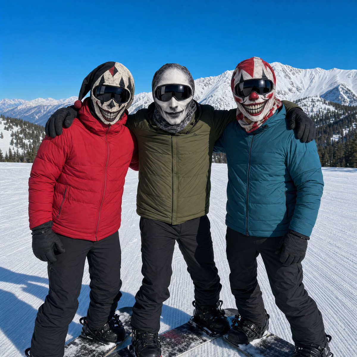 Three faces on the mountain